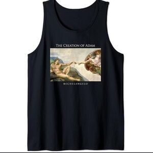 Fifth Sun Charcoal The Creation of Adam' Sistine Chapel Racerback Tank Womens XL